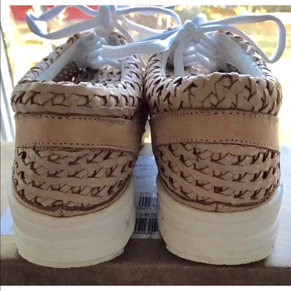 Jeffrey Campbell Tan Woven Leather Sneakers 9M - Picture 3 of 6